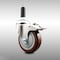 Service Caster 4 Inch 316SS Maroon Poly Swivel 7/8 Inch Expanding Stem Caster Lock Brake SCC SCC-SS316TTLEX20S414-PPUB-MRN-78 - alternate 1